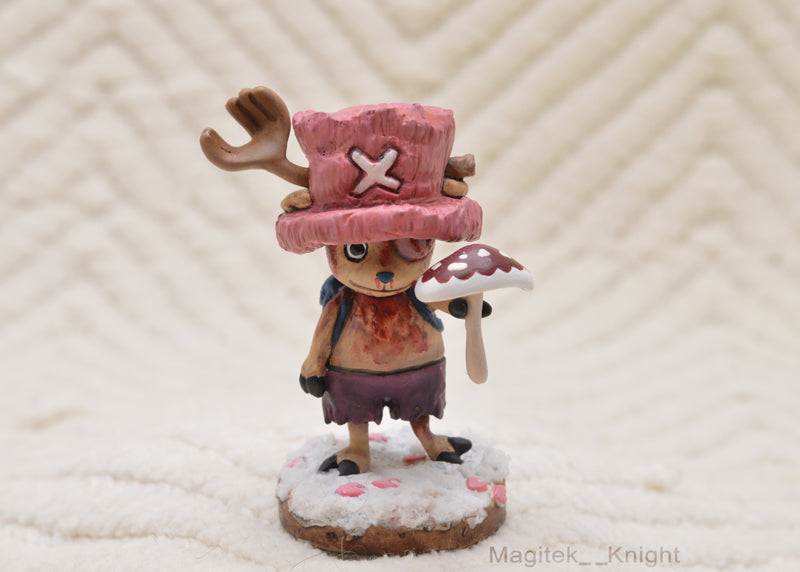 Chopper Amiudake Mushroom Chibi Figure - One Tiny Limited Small Batch Collectible Sculpture - Christmas Geek Gifts Anime Reindeer