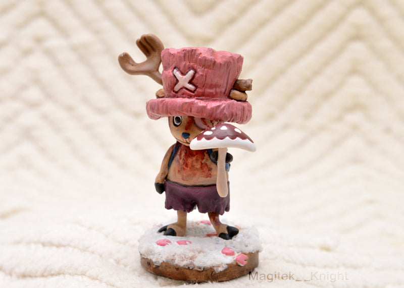 Chopper Amiudake Mushroom Chibi Figure - One Tiny Limited Small Batch Collectible Sculpture - Christmas Geek Gifts Anime Reindeer