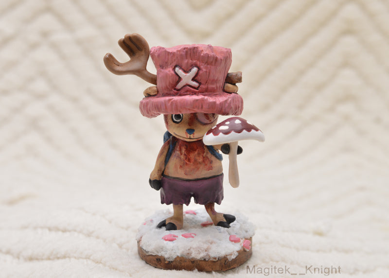 Chopper Amiudake Mushroom Chibi Figure - One Tiny Limited Small Batch Collectible Sculpture - Christmas Geek Gifts Anime Reindeer