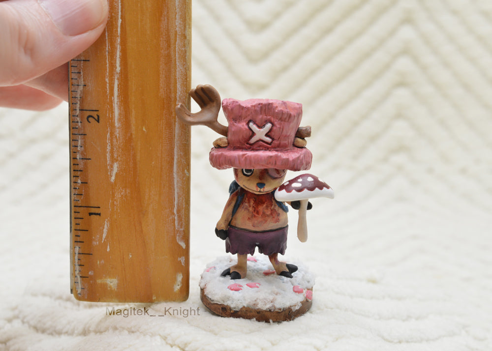 Chopper Amiudake Mushroom Chibi Figure - One Tiny Limited Small Batch Collectible Sculpture - Christmas Geek Gifts Anime Reindeer