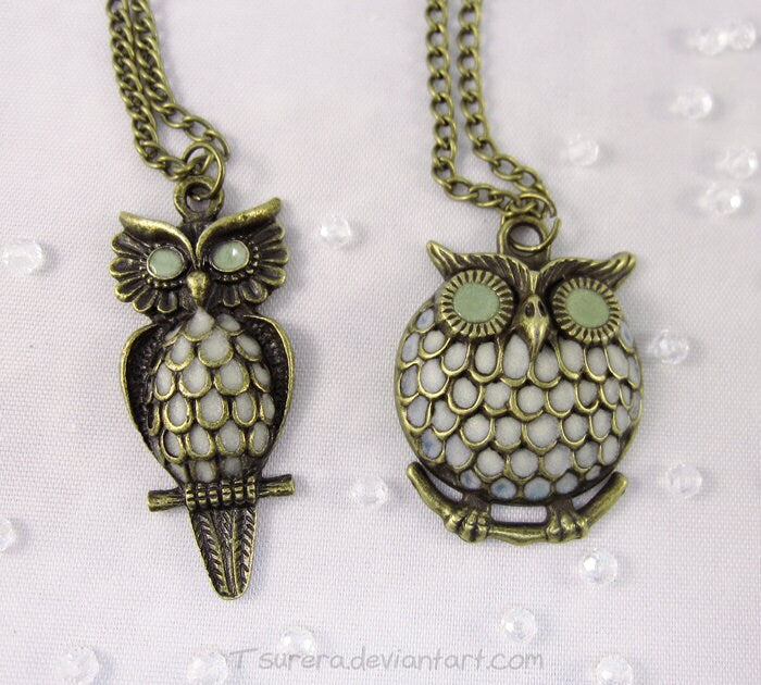 Whimsical Glowing Owl Pendant | Glow in the Dark Bronze Necklace Charm | Twilight Night Mystical Magical Jewelry