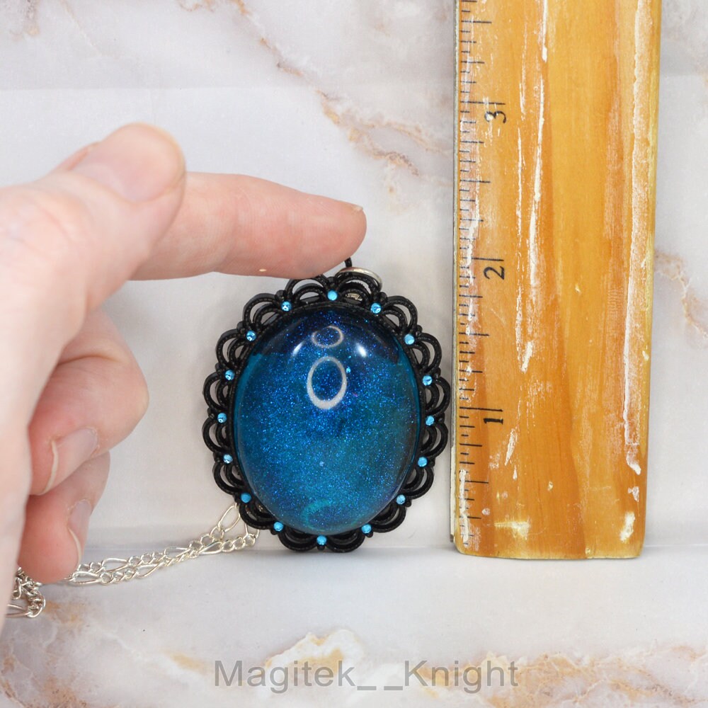 Starry Night Series - Celestial Skies Pendant - Goth Sparkle Resin Charm  - Prom Christmas Valentine's Jewelry