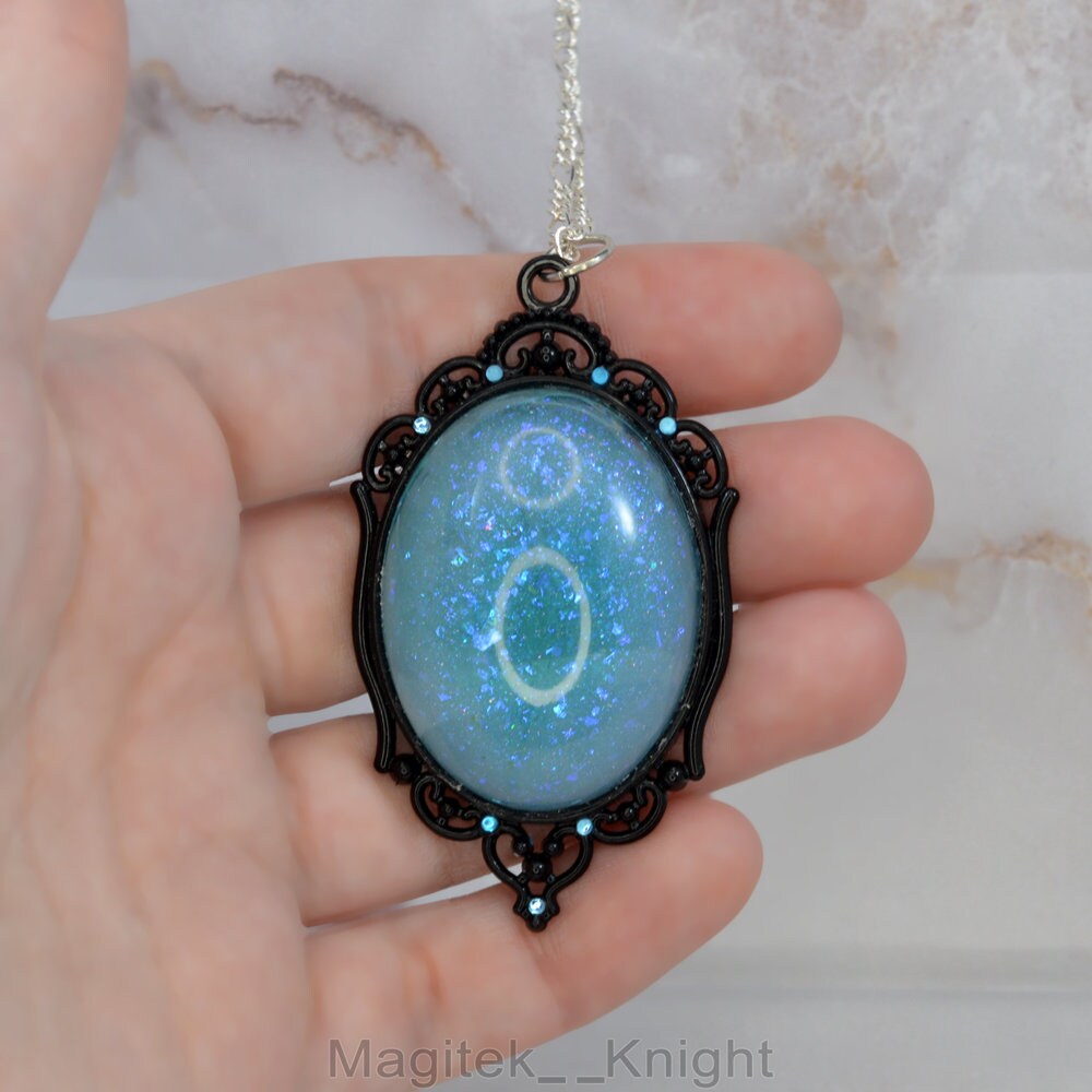 Starry Night Series - Fair Skies Pendant - Goth Sparkle Resin Charm  - Prom Christmas Valentine's Jewelry