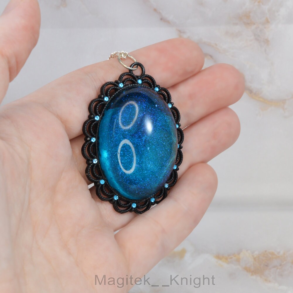 Starry Night Series - Celestial Skies Pendant - Goth Sparkle Resin Charm  - Prom Christmas Valentine's Jewelry