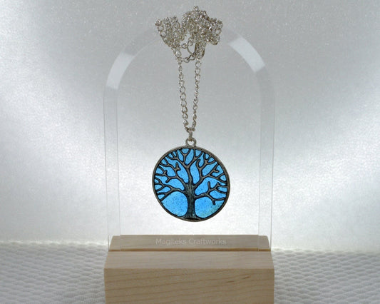 Starry Night Series - Tree of Life Sparkling Night Time Necklace Charm Pendant - Prom Christmas Valentine's Jewelry