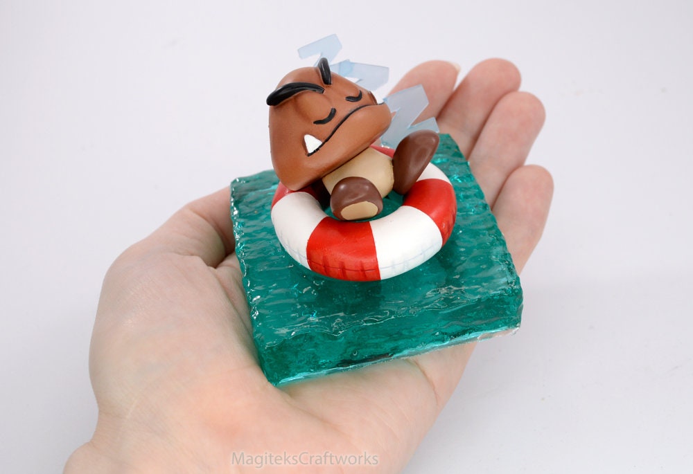 Goomba Summer Time Sleeping Figure - Limited Sculpture Collectible Small Batch Figurine - Super Mario Nintendo Christmas Birthday Geek Gifts