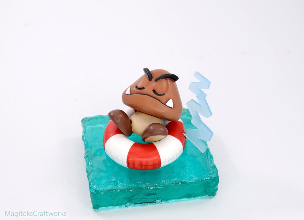 Goomba Summer Time Sleeping Figure - Limited Sculpture Collectible Small Batch Figurine - Super Mario Nintendo Christmas Birthday Geek Gifts